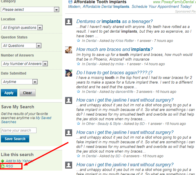 Yahoo Answers RSS Feed