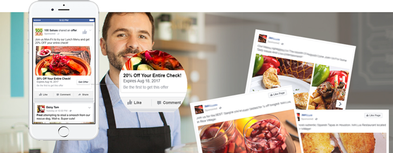 restaurant facebook ads on mobile device
