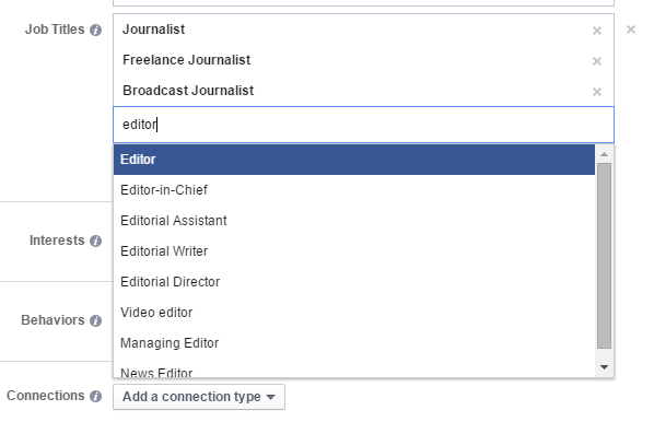 facebook auto fill journalist job titles