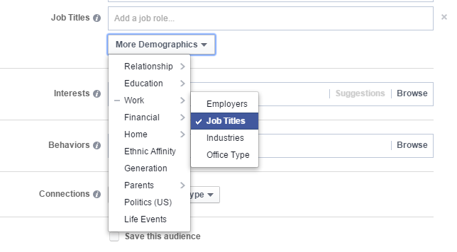 job title targeting in facebook