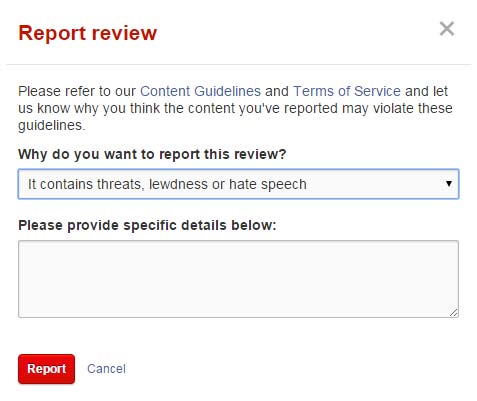 report-yelp-review-supporting-evindence