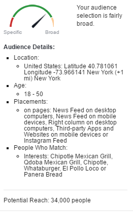 fast casual restaurant facebook ad example midtown manhattan