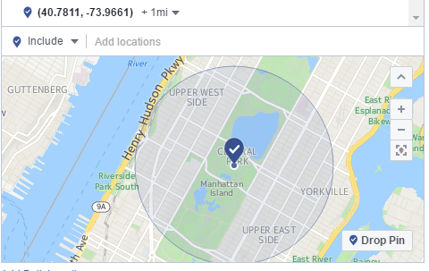 midtown manhattan geo target facebook ads
