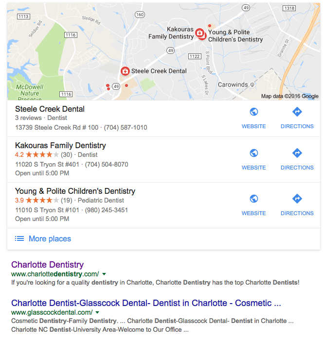 The Google 3-pack - Dental Listings