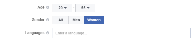 setting age and gender facebook ad