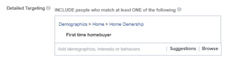 First Time Home Buyer Targeting - Facebook Ad Targeting