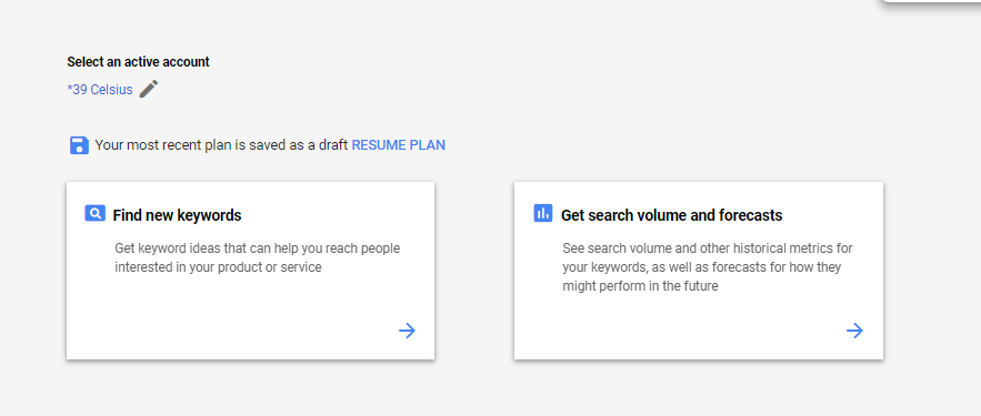 google keyword planner example