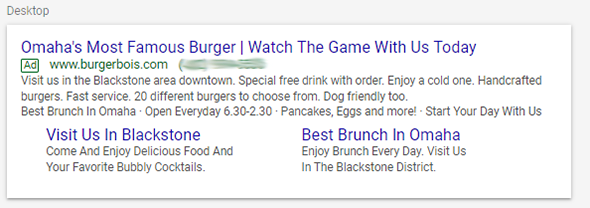 restaurant-search-ad-with-sitelinks