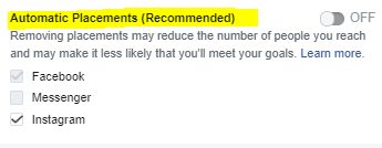 Facebook Boost Post Ad Placement Options
