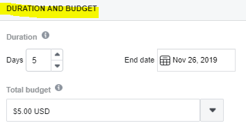 Boost Post Duration and Budget Options