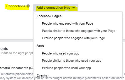 Facebook Ad Connections Targeting
