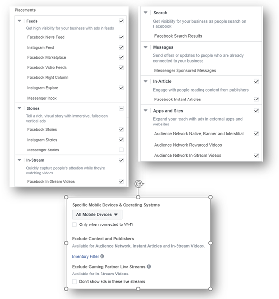 Facebook Ad Placement Options