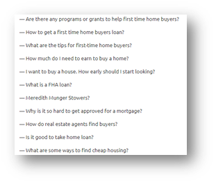 tips and program questions that home buyers have