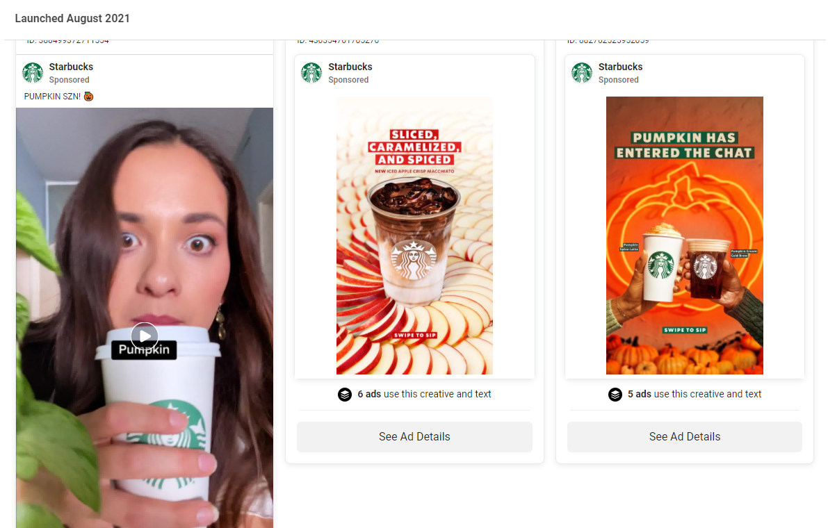 Starbucks Facebook Ads