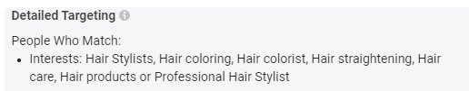 facebook targeting for hair stylist