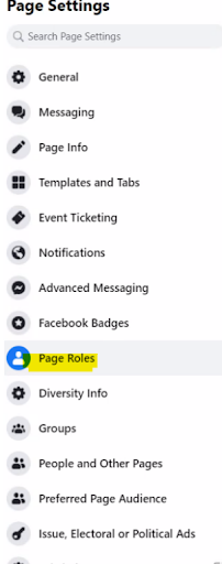how to change facebook page roles