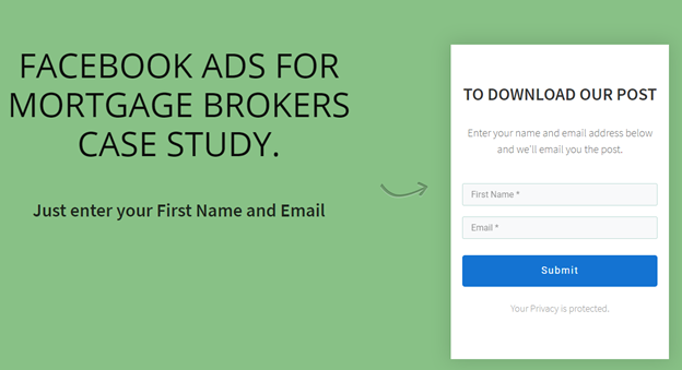 Lead Magnet Form Prompting For Name, Email
