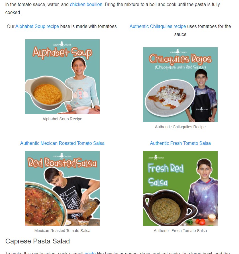linking from ingredient blog post to recipes and other ingredients