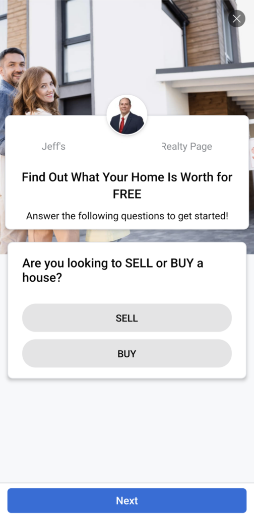 Realtor Lead Ad Example - Form Questions