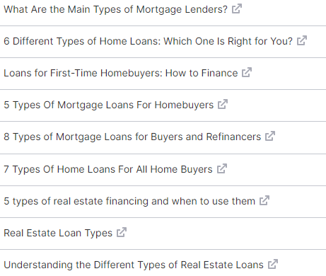 Home Loan Types Searches