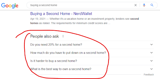 Normal Google Search Research - Buying A Second Home