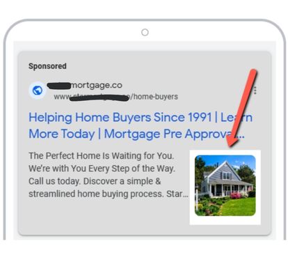 Google Ads for Mortgage Brokers - Example of Image in Search Ad