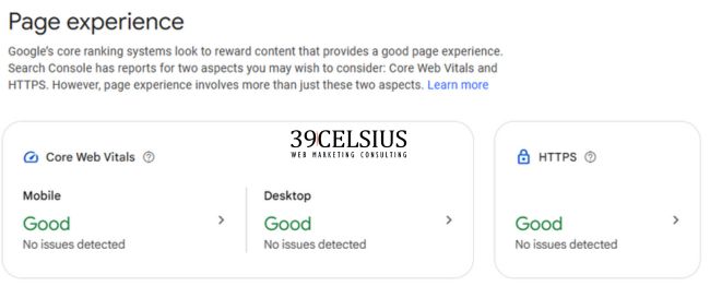 Google Search Console - Page Experience Report