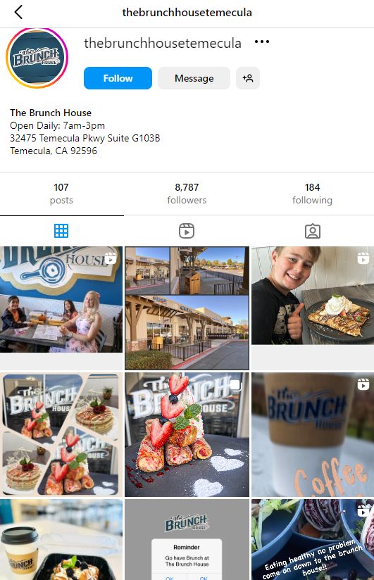 The Brunch House Instagram Profile