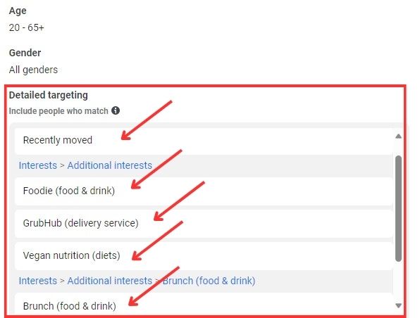 Facebook Instagram Detailed Targeting for Restaurants Facebook Instagram Detailed Targeting for Restaurants