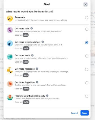 Boost Post Goal Options