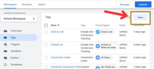 Create Tag Google Tag Manager