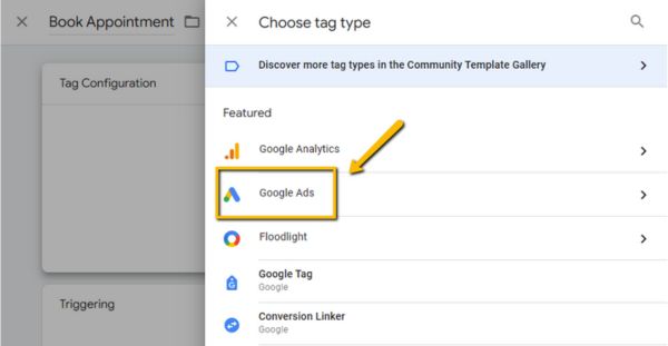 Create Tag Google Tag Manager - Google Ads Tag
