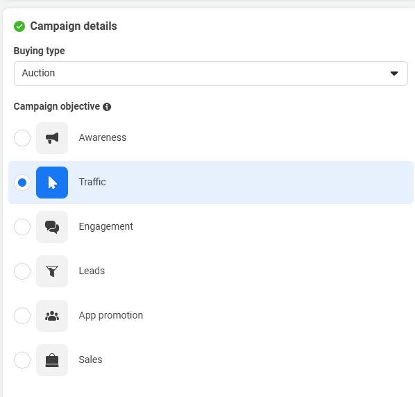 Facebook Ads Campaign Goal Options