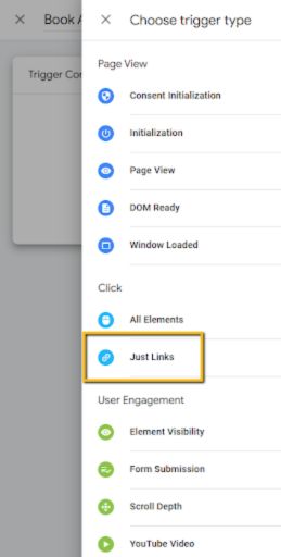 Google Tag Manager - Choose Trigger Type