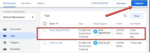 Google Tag Manager Tag Trigger Configuration Completion