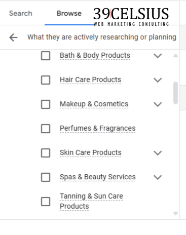 Example of In-Market Audiences - Beauty and Personal Care Example of In-Market Audiences - Beauty and Personal Care