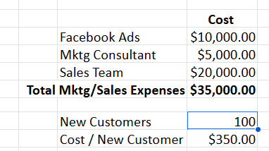 Example - Calculating Customer Acquisition Cost